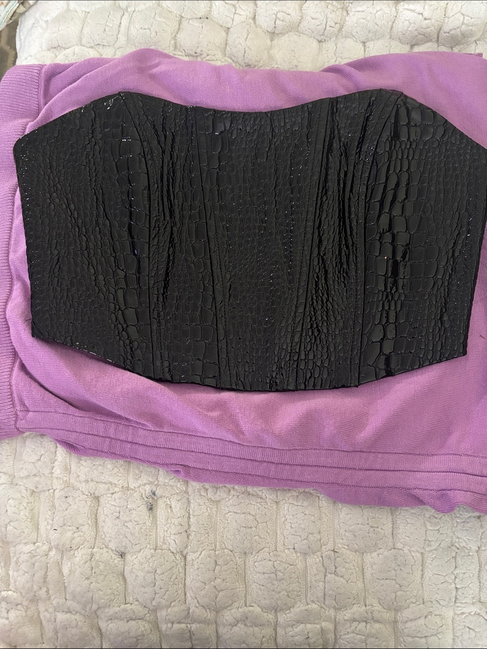 Rehab Lab Black Strapless Bustier with Front Zip